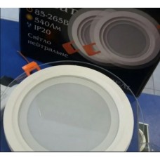 LED панель Lemanso 12W 540LM 4500K 85-265V круг / LM1032 + стекло Монтана 