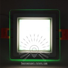 LED панель Сияние Lemanso 9W 720Lm 4500K + зеленый 85-265V / LM1039 квадрат + стекло