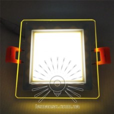 LED панель Сияние Lemanso 9W 720Lm 4500K + жёлтый 85-265V / LM1039 квадрат + стекло