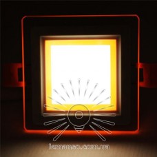 LED панель Сияние Lemanso 9W 720Lm 4500K + оранж. 85-265V / LM1039 квадрат + стекло