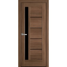 Дверное полотно Ностра Грета ПВХ Deluxe с черным стеклом Дверное полотно Ностра Грета ПВХ Deluxe с черным стеклом
