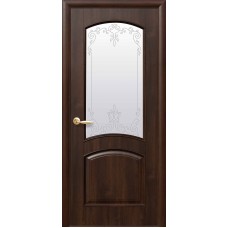 Дверное полотно Интера Антре ПВХ DeLuxe со стеклом сатин и рисунком Р3