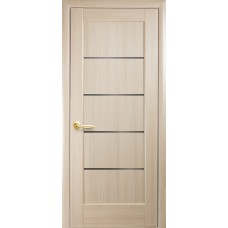  Дверное полотно Ностра Мира ПВХ DeLuxe с черным стеклом